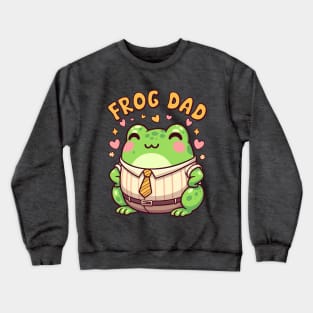 Kawaii Frog Dad Cute Toad Lover Father Crewneck Sweatshirt